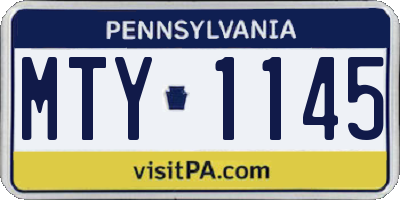 PA license plate MTY1145