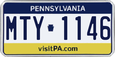 PA license plate MTY1146