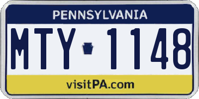 PA license plate MTY1148