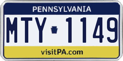PA license plate MTY1149