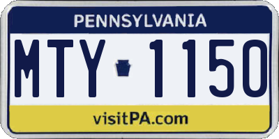 PA license plate MTY1150