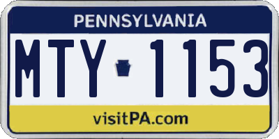 PA license plate MTY1153