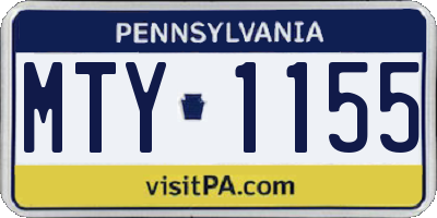 PA license plate MTY1155