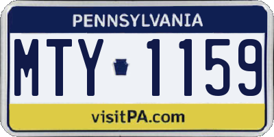 PA license plate MTY1159
