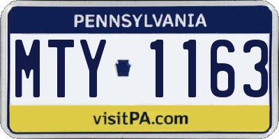 PA license plate MTY1163