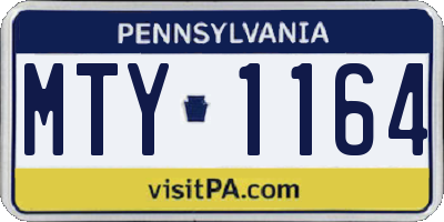 PA license plate MTY1164