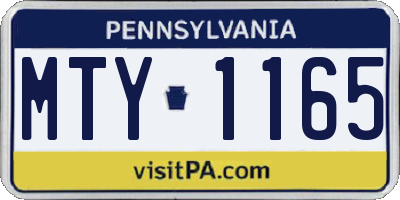 PA license plate MTY1165