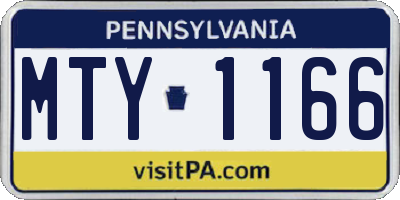 PA license plate MTY1166