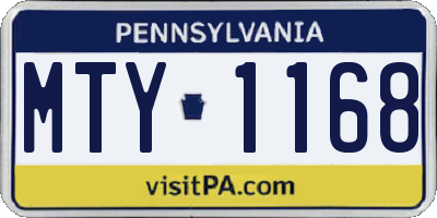 PA license plate MTY1168