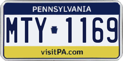 PA license plate MTY1169