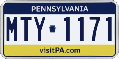 PA license plate MTY1171