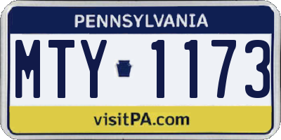 PA license plate MTY1173