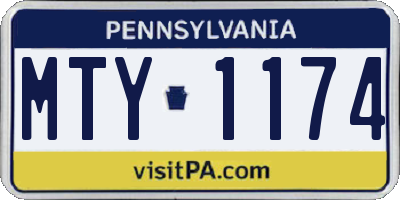 PA license plate MTY1174