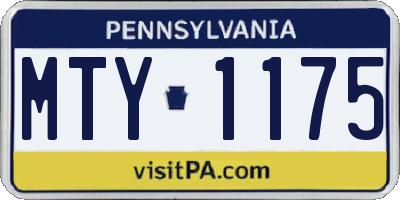 PA license plate MTY1175