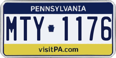 PA license plate MTY1176
