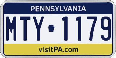 PA license plate MTY1179