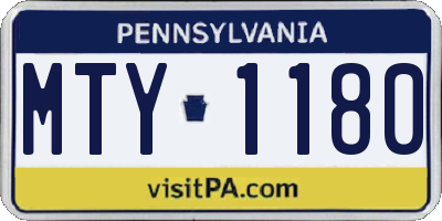 PA license plate MTY1180