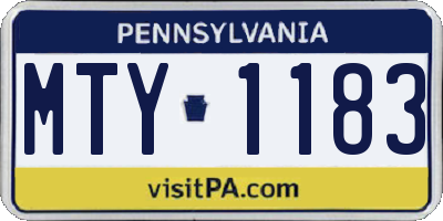 PA license plate MTY1183