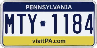 PA license plate MTY1184