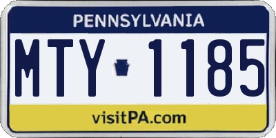 PA license plate MTY1185