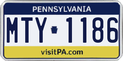 PA license plate MTY1186
