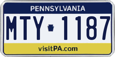 PA license plate MTY1187