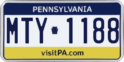 PA license plate MTY1188