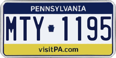 PA license plate MTY1195