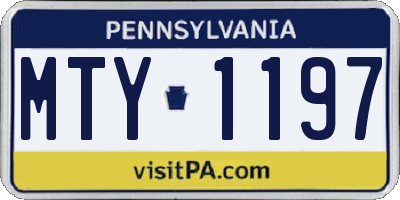 PA license plate MTY1197