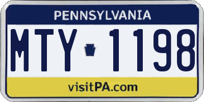 PA license plate MTY1198