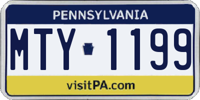 PA license plate MTY1199