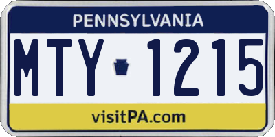 PA license plate MTY1215