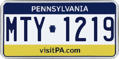 PA license plate MTY1219