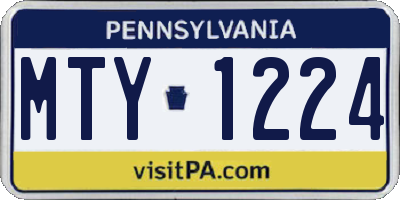 PA license plate MTY1224