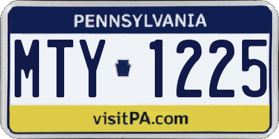 PA license plate MTY1225