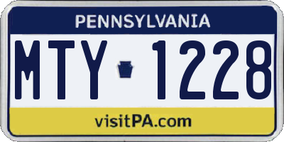 PA license plate MTY1228