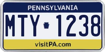 PA license plate MTY1238