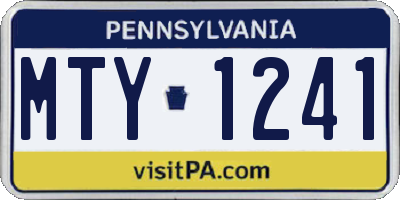 PA license plate MTY1241
