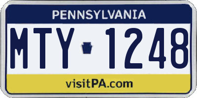 PA license plate MTY1248