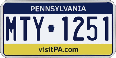 PA license plate MTY1251