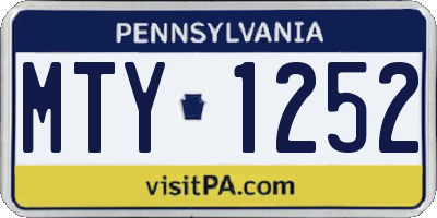 PA license plate MTY1252