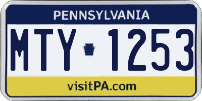 PA license plate MTY1253