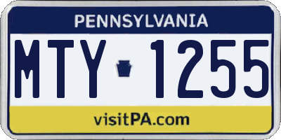 PA license plate MTY1255