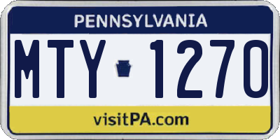 PA license plate MTY1270