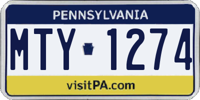 PA license plate MTY1274