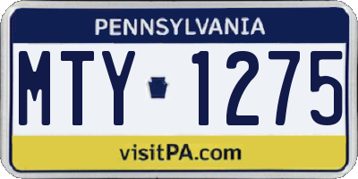 PA license plate MTY1275