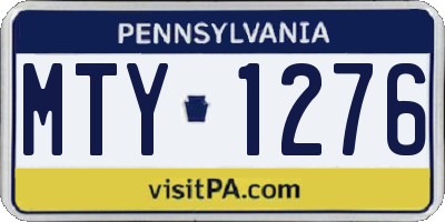 PA license plate MTY1276
