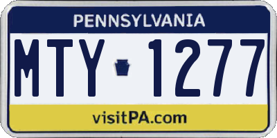 PA license plate MTY1277