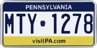 PA license plate MTY1278