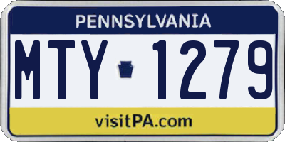 PA license plate MTY1279